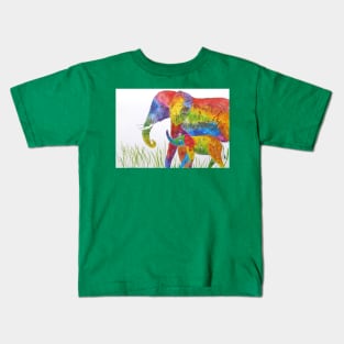 Colorful Mother and Baby Elephant 2 Kids T-Shirt